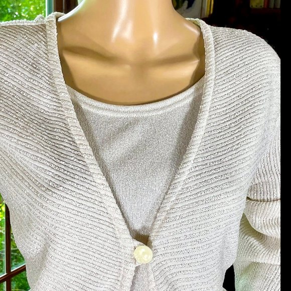 ▪️VTG▪️LINDSEY SCOTT▪️Knit Mock Layer Cardigan - Picture 3 of 5